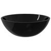 Glass Wash Basin 50x37x14 cm Black