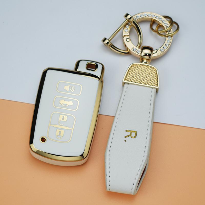 Чехол для ключа автомобиля для Toyota Camry Corolla RAV4 Highlander Avalon 2015 - 2017 4 кнопки Smart Control Чехол Держатель Брелок