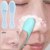 Soft Silicone Facial Cleansing Brush 2 In 1 Silicone Face Mask Brush & Face Scrubber For Exfoliating Massaging Remove Blackhead