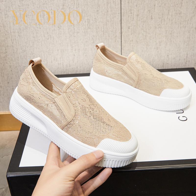 Летние дышащие удобные туфли с эластичной сеткой для студентов и девочек