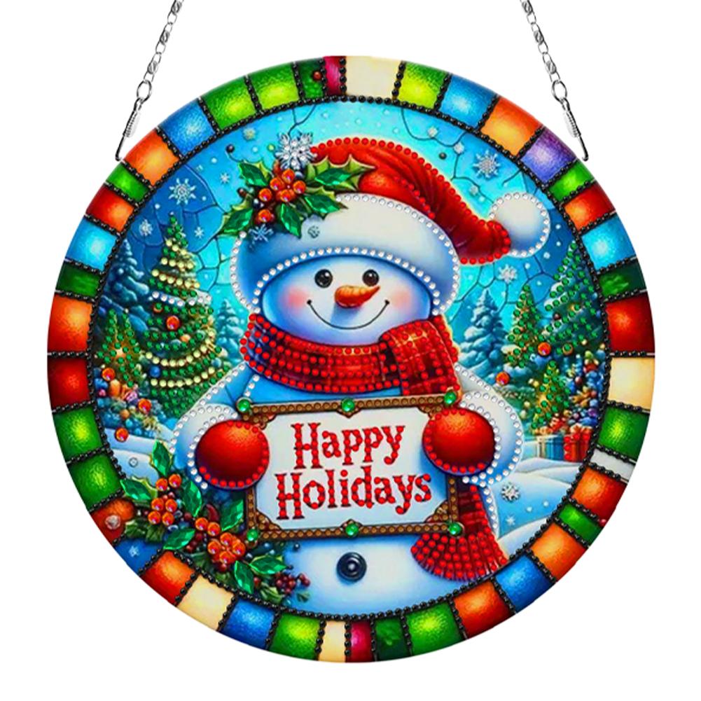 Рождественские 2D плоские DIY особой формы стразы алмазная живопись подвески для окон алмазная живопись подвеска искусство для подвешивания на окно для домашнего декора