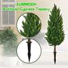 Artificial Cedar Topiary Trees With Ground Spike, UV Resistant Fake Bushes Artificial Shrubs Faux Plants For Outdoor Indoor Front Porch Garden