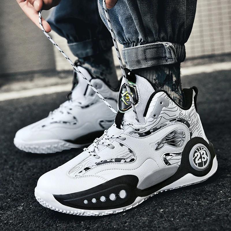 Модные мужские баскетбольные кроссовки, спортивные, нескользящие, оригинальные, тренировочные, студенческие, дышащие, спортивные, уличные, мужские, баскетбольные кроссовки
