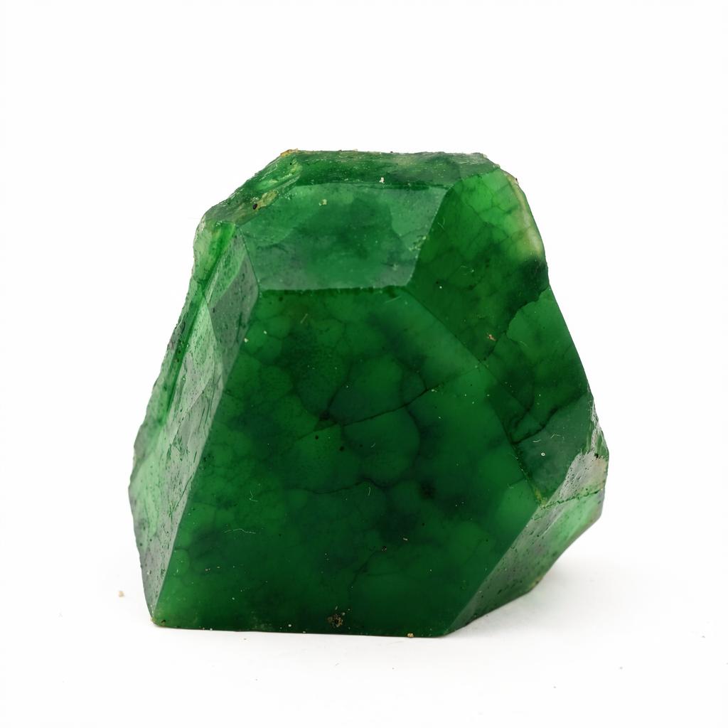 Natural Green Emerald Loose Gemstone 208.10 ct Uncut Rough Flawless for Lapidary and Gem Collections