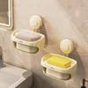 Soap Dishes Bathroom Shower Storage Soap Tray Self-draining Soap Rack Punch-free Suction Cup Soap Dish Box With Sponge Container