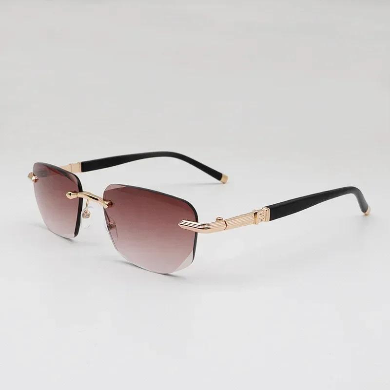 High-definition Tea Lens Reading Eyewear Frameless Diamond Cutting Edge Glasses Anti Blue Light Presbyopia Glasses for Elderly