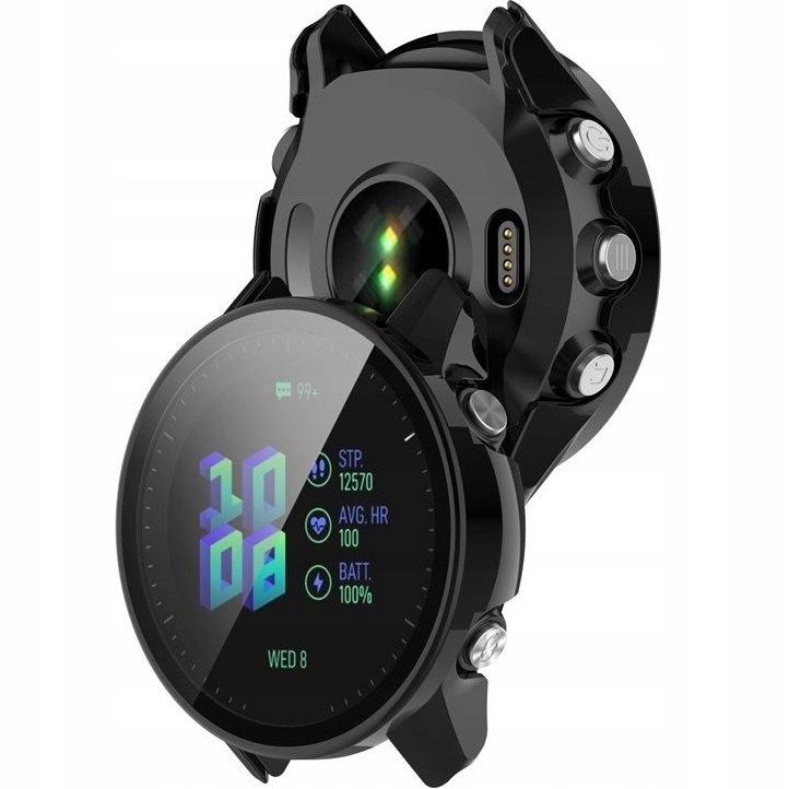 2in1 Case + Tempered Glass for Garmin Forerunner 955, Black