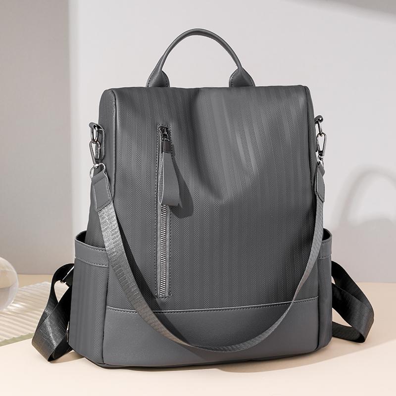 Women's Backpack Solid Color Large Capacity Travel Bag Patchwork Mother Bag