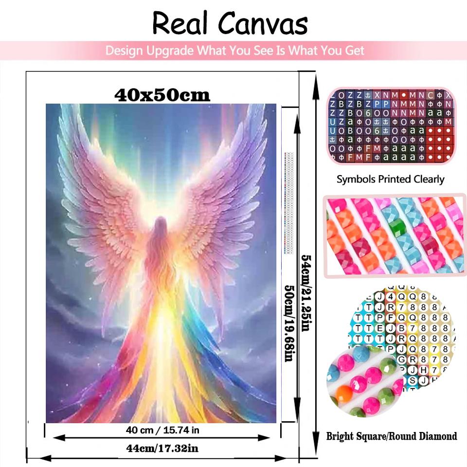 5D DIY Алмазная картина Крылья ангела Полная квадратная круглая алмазная мозаика Вышитый портрет Фэнтези-арт Украшение для дома