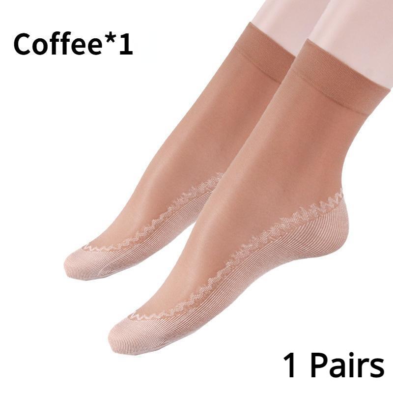 1/5/10 Pairs Women's Ultra-thin Cotton Silk Short Socks Seamless Breathable Socks