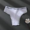 FINETOO Хлопковые трусики M-XXL, женские стринги с надписью, бразильские трусики для девочек, сексуальное кружевное нижнее белье для женщин, нижнее белье, бикини