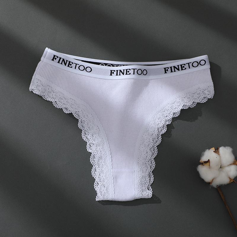 FINETOO Хлопковые трусики M-XXL, женские стринги с надписью, бразильские трусики для девочек, сексуальное кружевное нижнее белье для женщин, нижнее белье, бикини