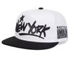Sproutsy New York Snapback Cap, Street Style, Black with White Embroidery, Men's (JP, Numeral Size, 58.0 Cm, White)