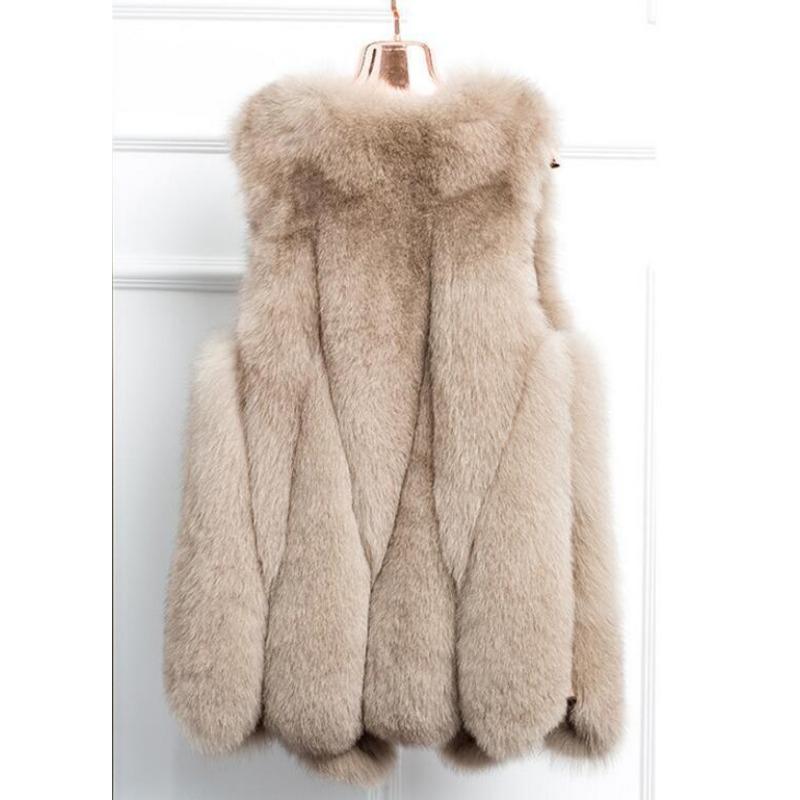 Меховой женский жилет из искусственного меха новый жилет из искусственного лисьего меха жилет из искусственного меха женская куртка средней длины