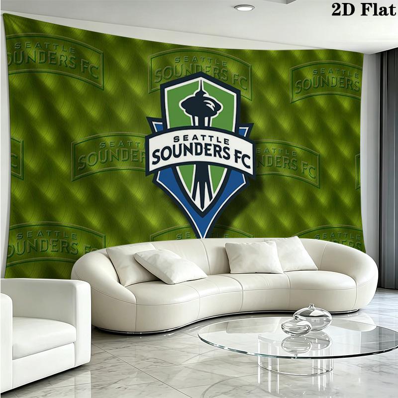Seattle Sounders FC Wall Tapestry Aesthetic Wall Hanging Printed Fabric Blanket Decorative Tapestries for Bedroom Living Room Home Decor
