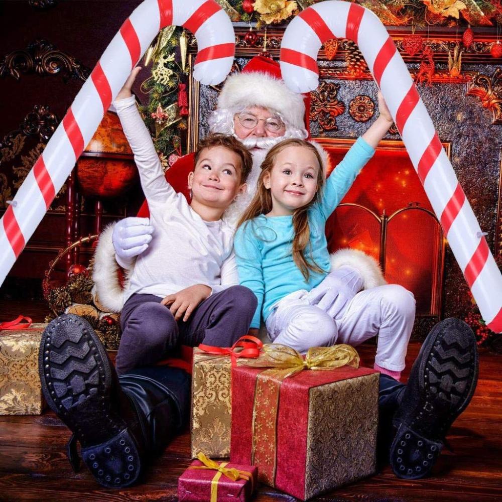 Home Party Balloons Crutch Balloons Santa Claus Walking Stick Inflatable Toys Christmas Candy Cane