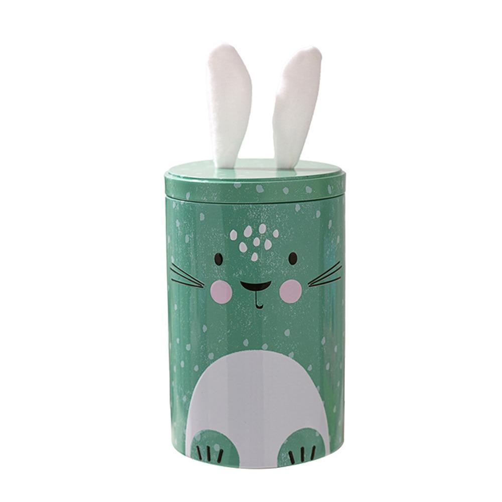 Cute Easter Bunny Tin Box Vintage Storage Gift Box Creative Iron Bucket Ornament Party Favors