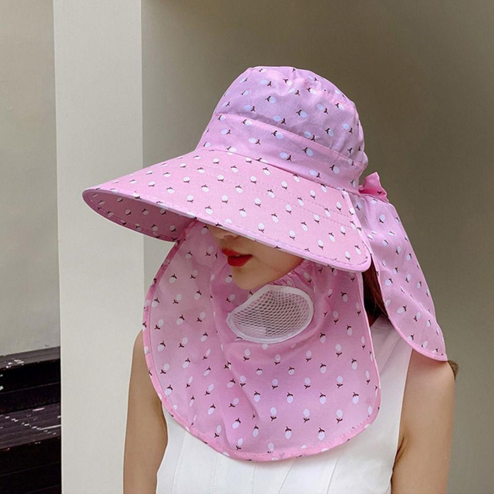 Wide Brim Sunhat Face And Neck UV Protection Hat Leisure Protective Cover Women