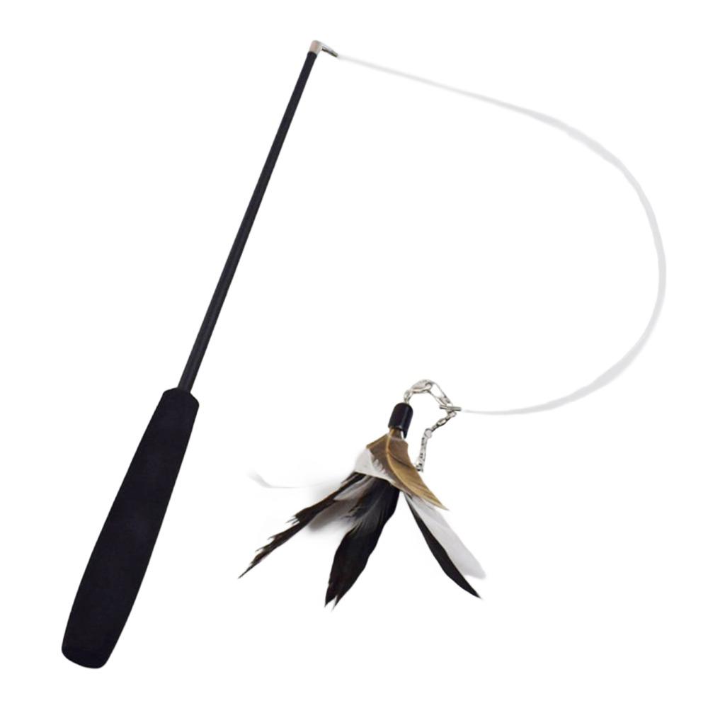Interactive Cat Teaser Wands 3-section Stick Teaser Durable Catcher Teaser Rod Cat Accesorios