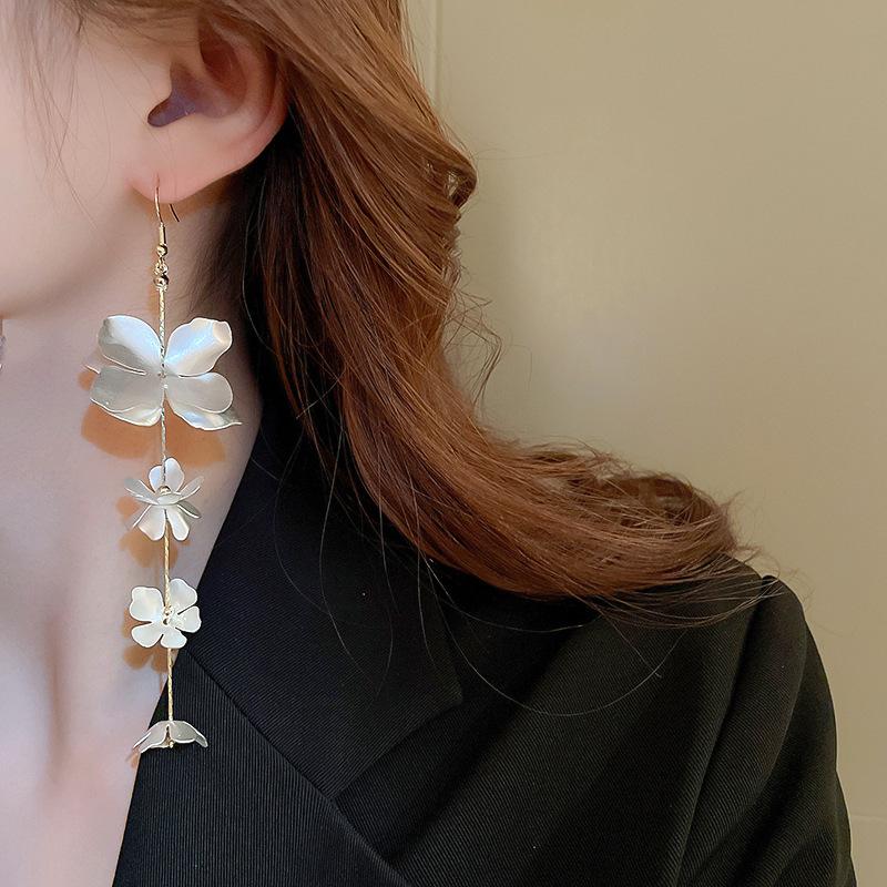 GemChic женские серьги цветок супер фея длинные кисточки ушные крючки нишевые легкие роскошные серьги-капли на день рождения, Рождество, ювелирные изделия, подарок