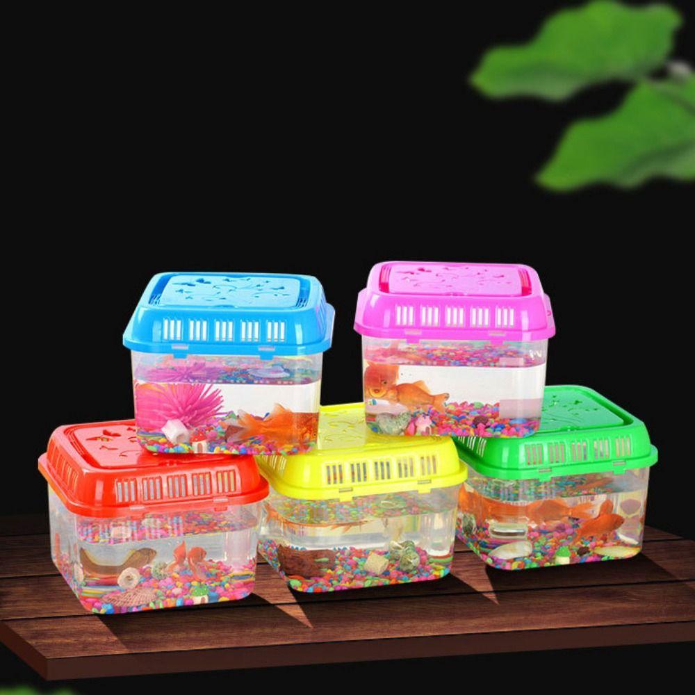 Ручной Портативный Аквариум Пластиковый Мини Аквариум Переноска для Рептилий Клетка для Переноски Хомяка Дом