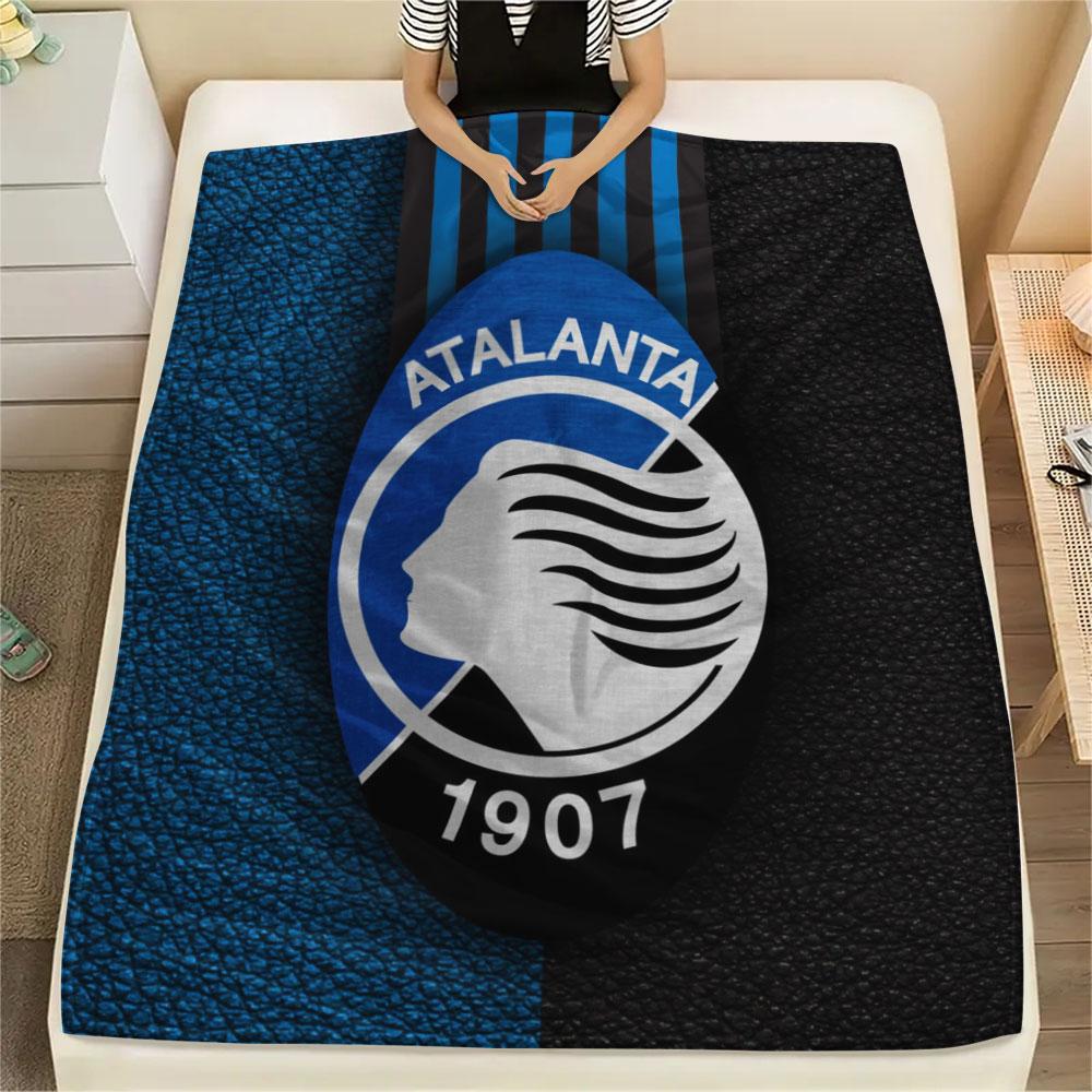 Atalanta BC Printed Flannel Blanket, soft throw for bedroom sofa, washable,soccer fan merchandise, great gift.