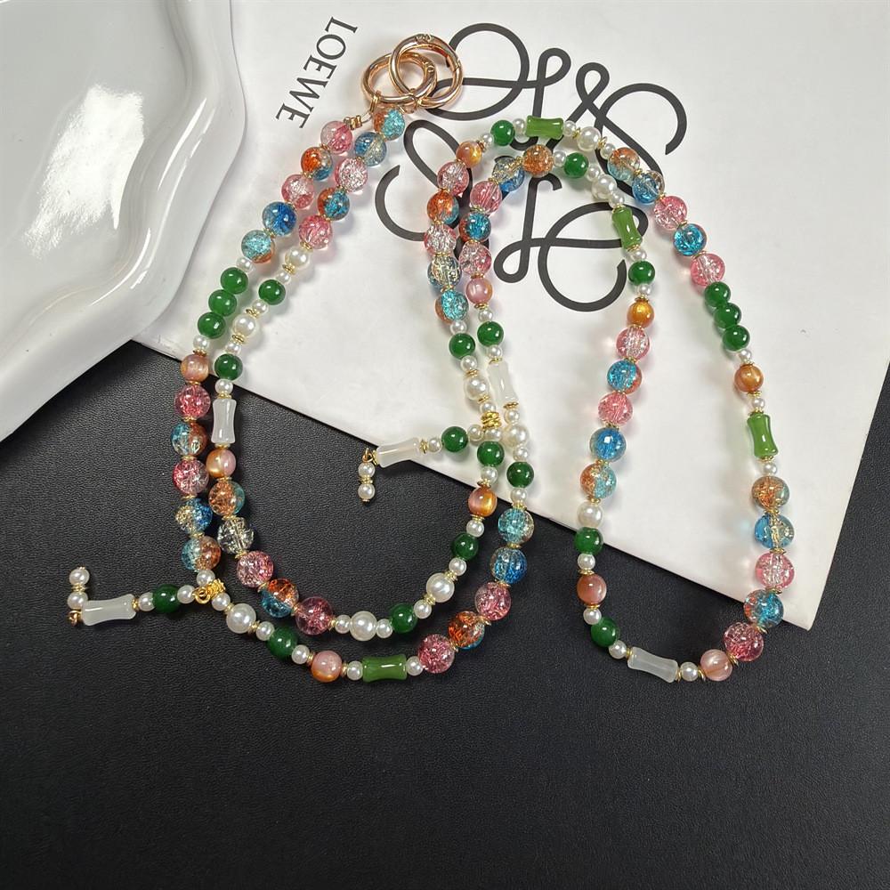 Pvc Mobile Phone Chain With Colorful Beaded Pendant For Women And Men