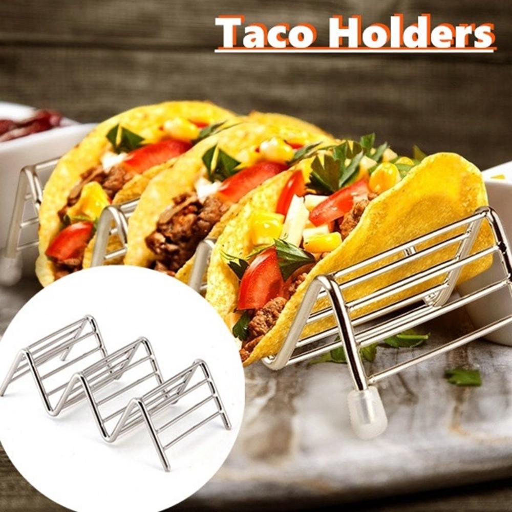 Food Display Kitchen Restaurant Stainless Steel Kitchen Tools Stand Tray Pizza Rack Taco Holder