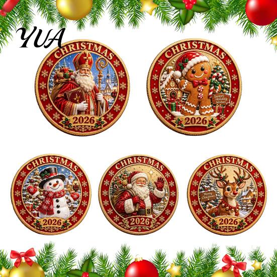 Unique Christmas Stocking Stuffers 2026 Coin, Holiday Commemorative Keepsake with Embossed Santa Claus Collectible Tokens