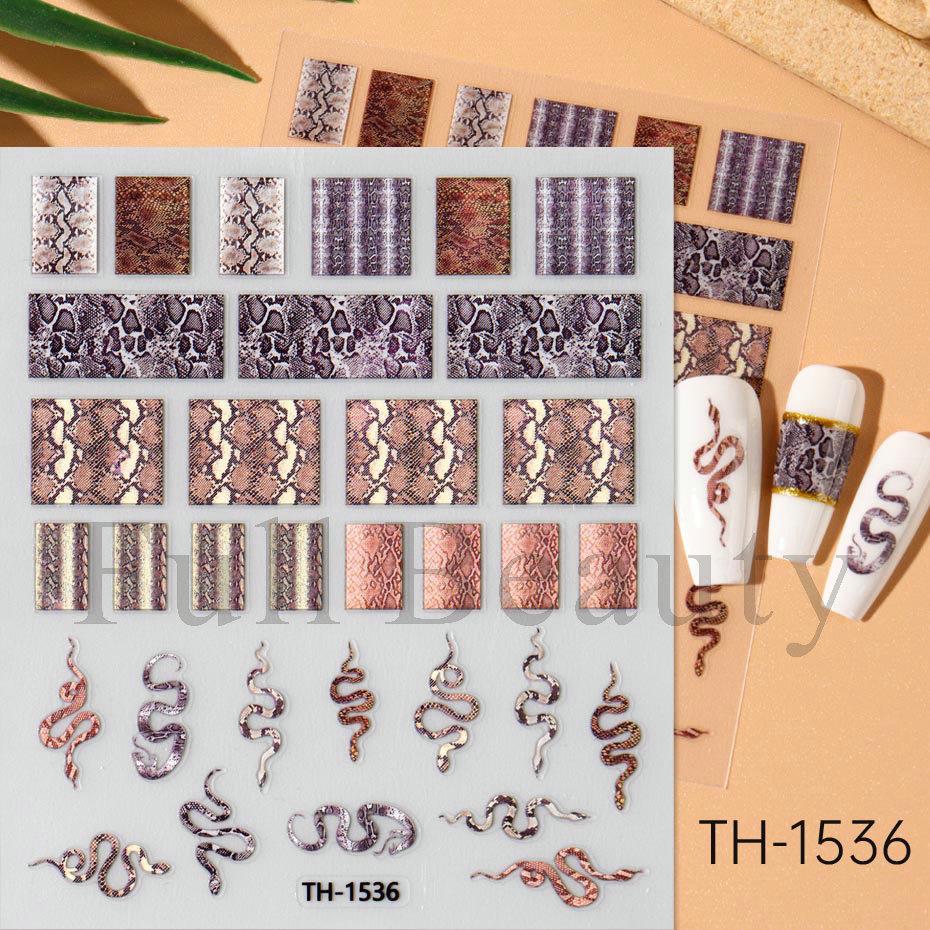 Nail Art Sticker, European And American Style Snake Year Cartoon Snake Pattern Small Spirit Snake Thin Tough Adhesive Nail Sticker