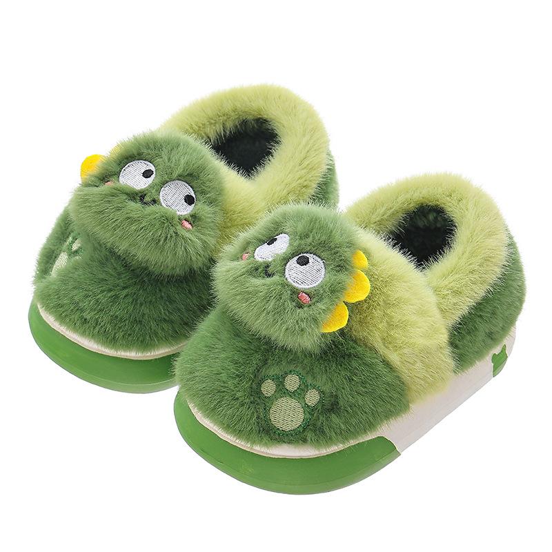 2024 Новая детская обувь зимние теплые хлопковые плюшевые повседневные тапочки милые мультяшные женские домашние тапочки домашние нескользящие туфли для девочек