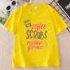 Coffee Scrubs And Rubber Gloves TShirt Print Cotton Unisex T Shirt Short Sleeve Round Neck Casual Top For Unisexs Clothing