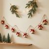 Metal Xmas Bell Pendant Handcrafted Xmas Hanging Bells Retro Christmas Bowknot Bell String  Door