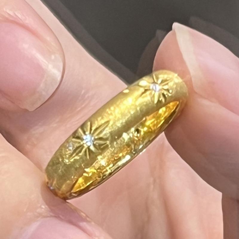 Новое в высококачественном дизайне кольца-шармы с текстурой Creative brushed hexagonal star diamond rings для женщин легкая роскошь