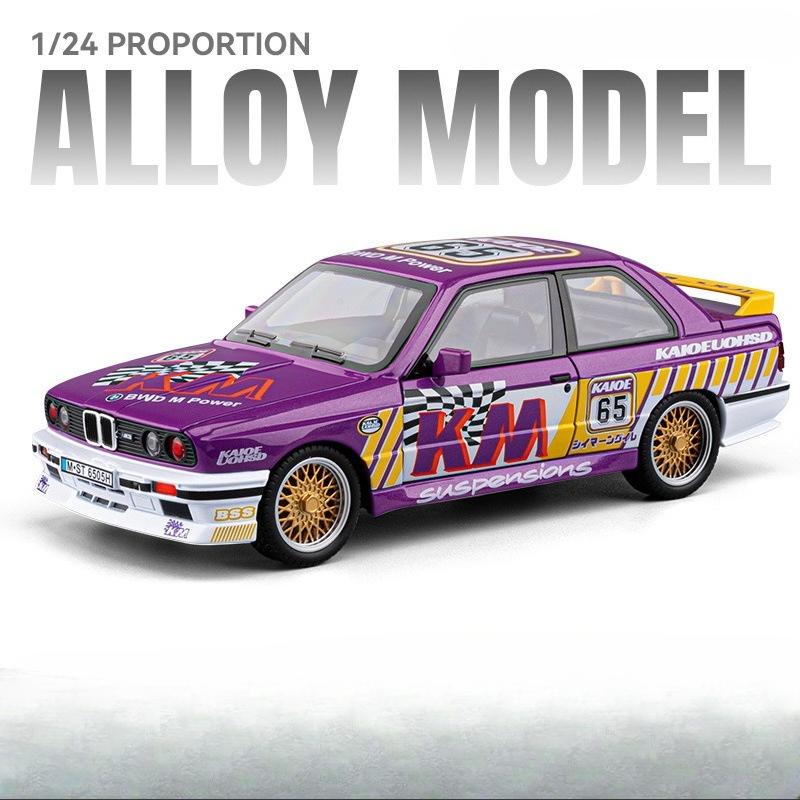 Симуляция 1/24 Спортивный автомобиль BMW M3 из сплава с звуком и светом, инерционный, металлическая миниатюра, коллекционная игрушка, транспортное средство, подарок