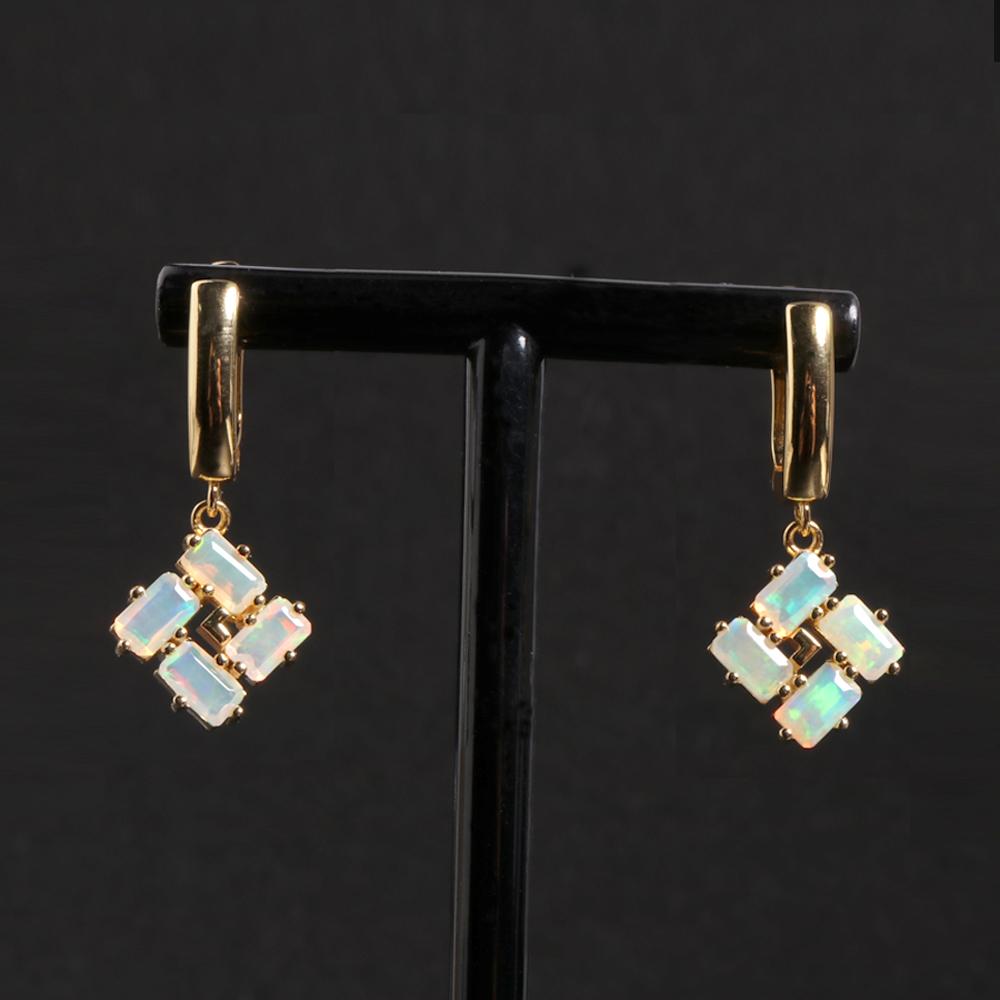 Романтический дизайн, легкие роскошные серьги с натуральным опалом, серебро 925 пробы, модные украшения для женщин и девочек, праздничный подарок на день рождения