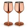 Stainless Steel Wine Goblet Glasses Copper Plated, Matt, Set of 2