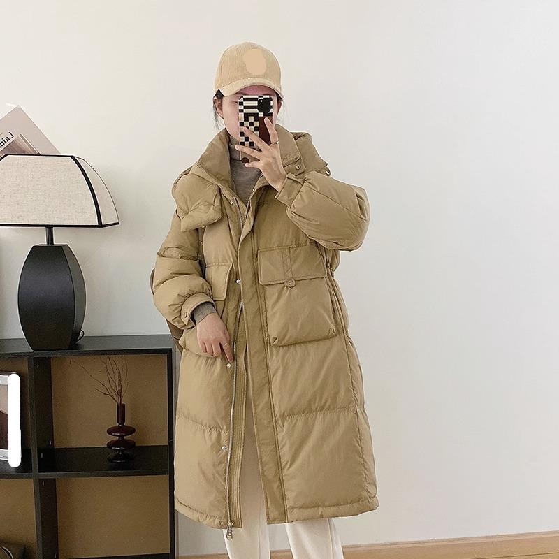 Women's Autumn And Winter Mid Length Down Jacket Loose Thickened White Duck Down Coat