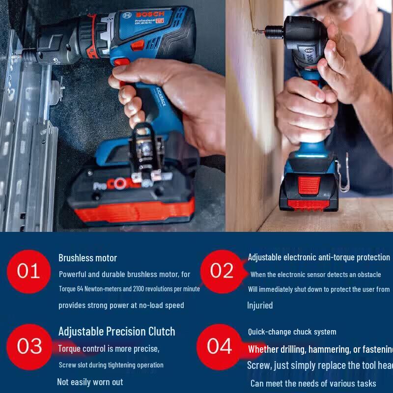BOSCH 18V Brushless Cordless Drill/Screwdriver GSR 18V-90 FC CN plug (adapter included)