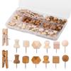 114Pcs Decorative Drawing Thumb Tacks Various Style Cork Board Thumbtack Wood Push Pins Home Craft