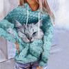 Lovely Cat 3d Print Hoodie Women Fashion Oversized Hoodies Women Sweats Coat Girl Hooded Sweats Pullover Women's Clothing Cute