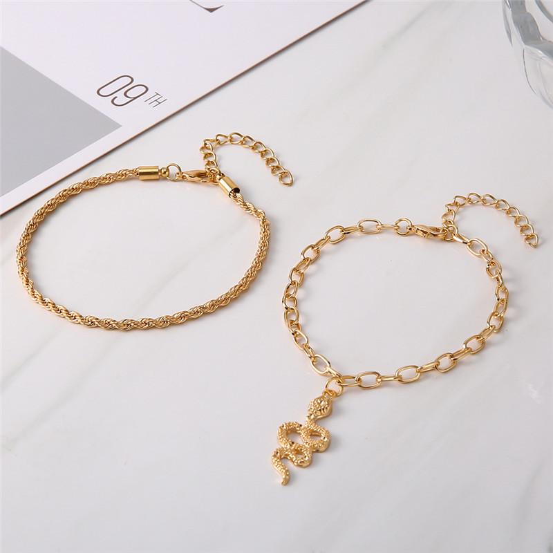 Gold Color Snake Summer Anklets For Women Ankle Bracelet Set On Leg Chain Jewelry Beach Accessories ARI