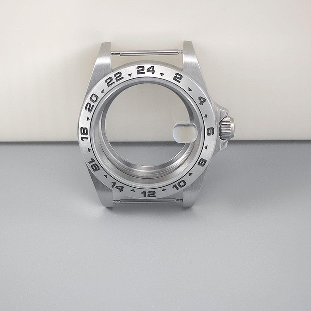 Корпус для часов 39 мм Old EXP 24-часовой GMT Стальной безель для механизма NH34 NH35 NH36 Сапфировое стекло Аксессуары для корпуса часов Explorer