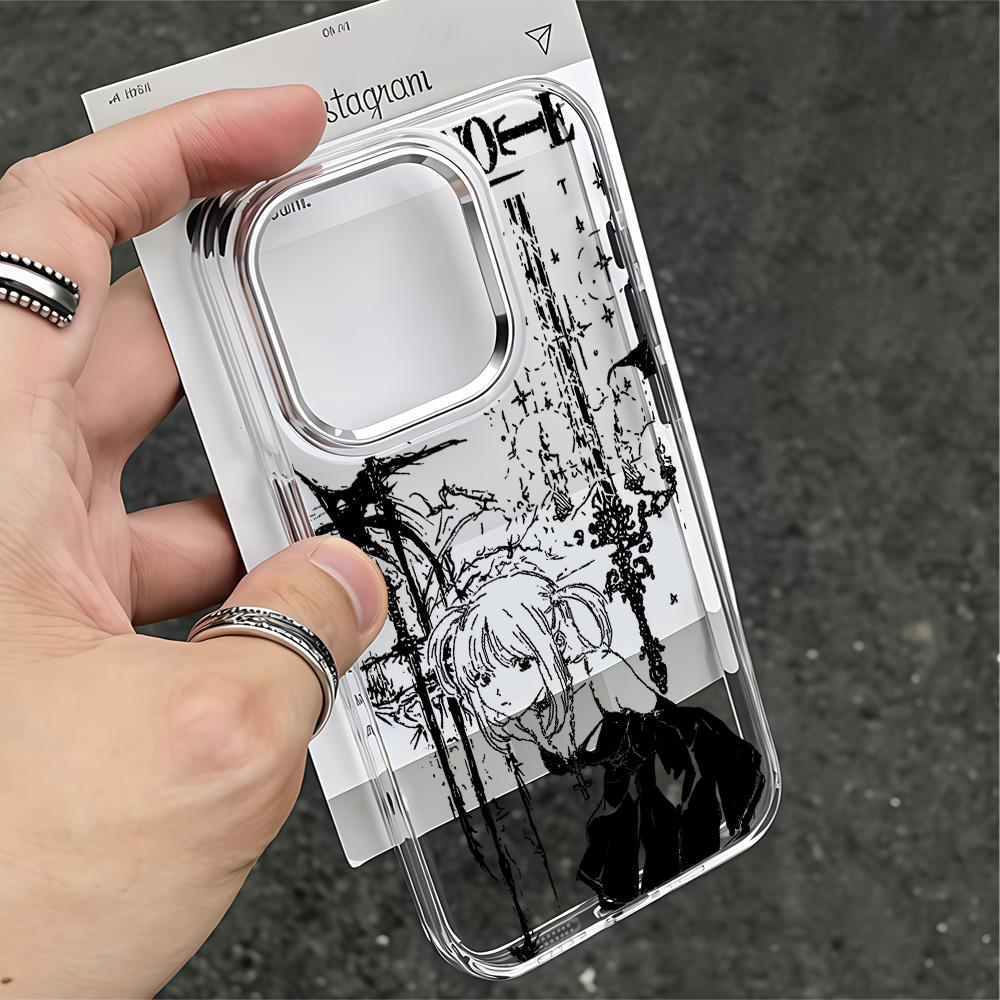 Чехол для телефона Аниме D-Death Note Для iPhone 17 16e 16 15 14 13 12 11 mini Pro Max X XR XSMAX 8 7 Air Plus Прозрачный Мягкий Чехол