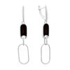 Серебряные серьги с натуральным ониксом (2129110)