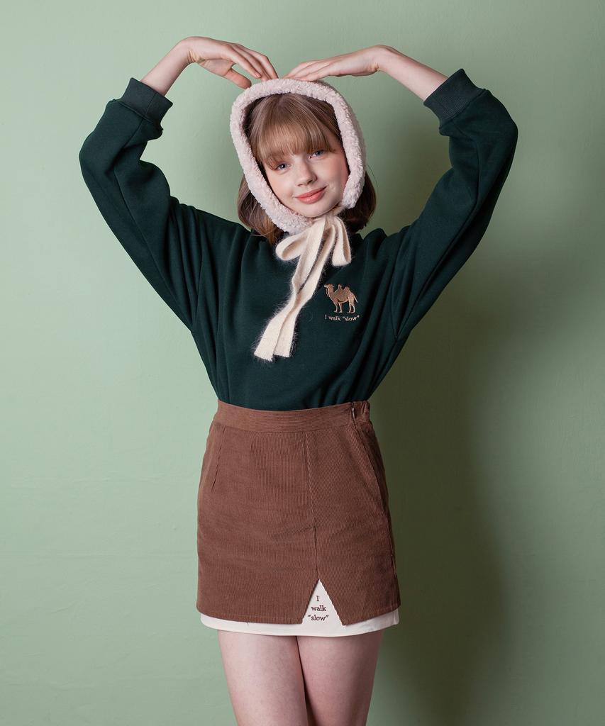 Dear Fear Slow Corduroy Skirt Brown