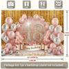Двумерный фон для 18-летия, розовое золото, блестящая шторка, фон для вечеринки