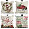 Sofa Home Decor Red Truck Deer Chair Pillow Cover Cushion Cover Pillowcase Christmas