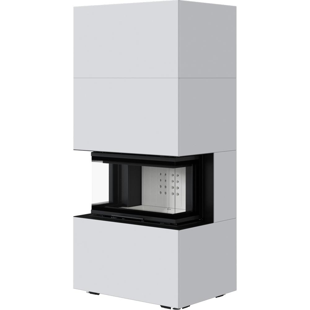 Модульный камин KRATKI NBC/EASY BOX 7 кВт Ø 160 стальной корпус Белый С закрывающимися дверцами