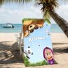 Customizable personalized beach towels Masha and the Bear themed designs.Suitable for the beach, yoga, sports;ideal as beach accessories